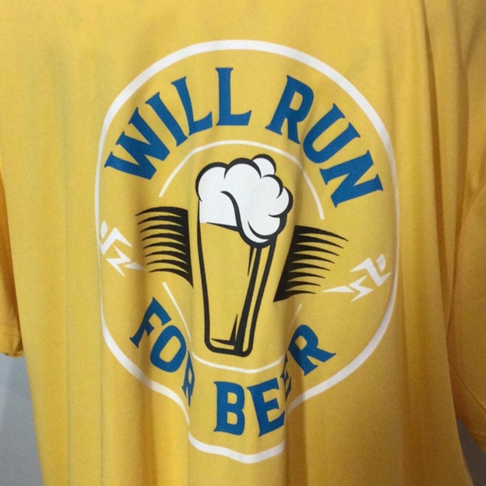 “WILL RUN FOR BEER” T-Shirt - Picture 3 of 5